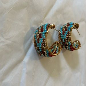 Kendra Scott, vintage hand beaded hoop earrings